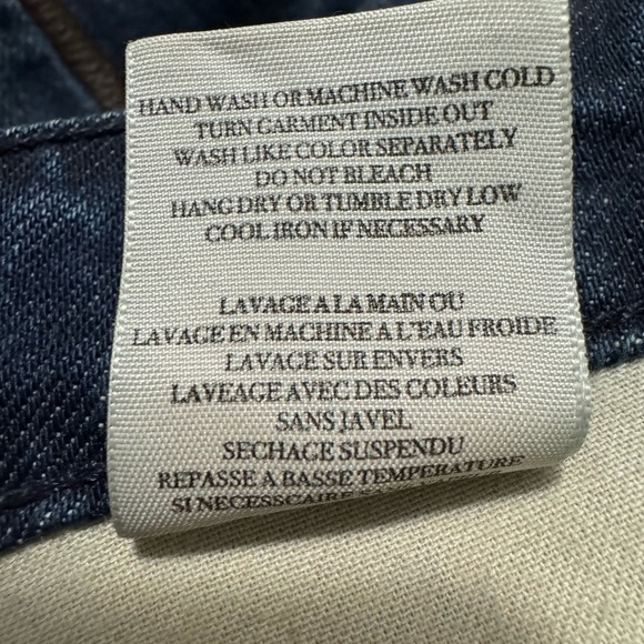 Vince Jeans Women Blue Denim with Faux Leather Pants Size 25 - Picture 3 of 8